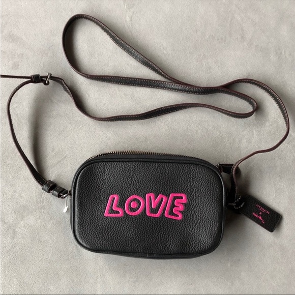 Coach x Keith Haring ~ Love Cross-Body Bag ~ Double Zipper - Picture 1 of 12